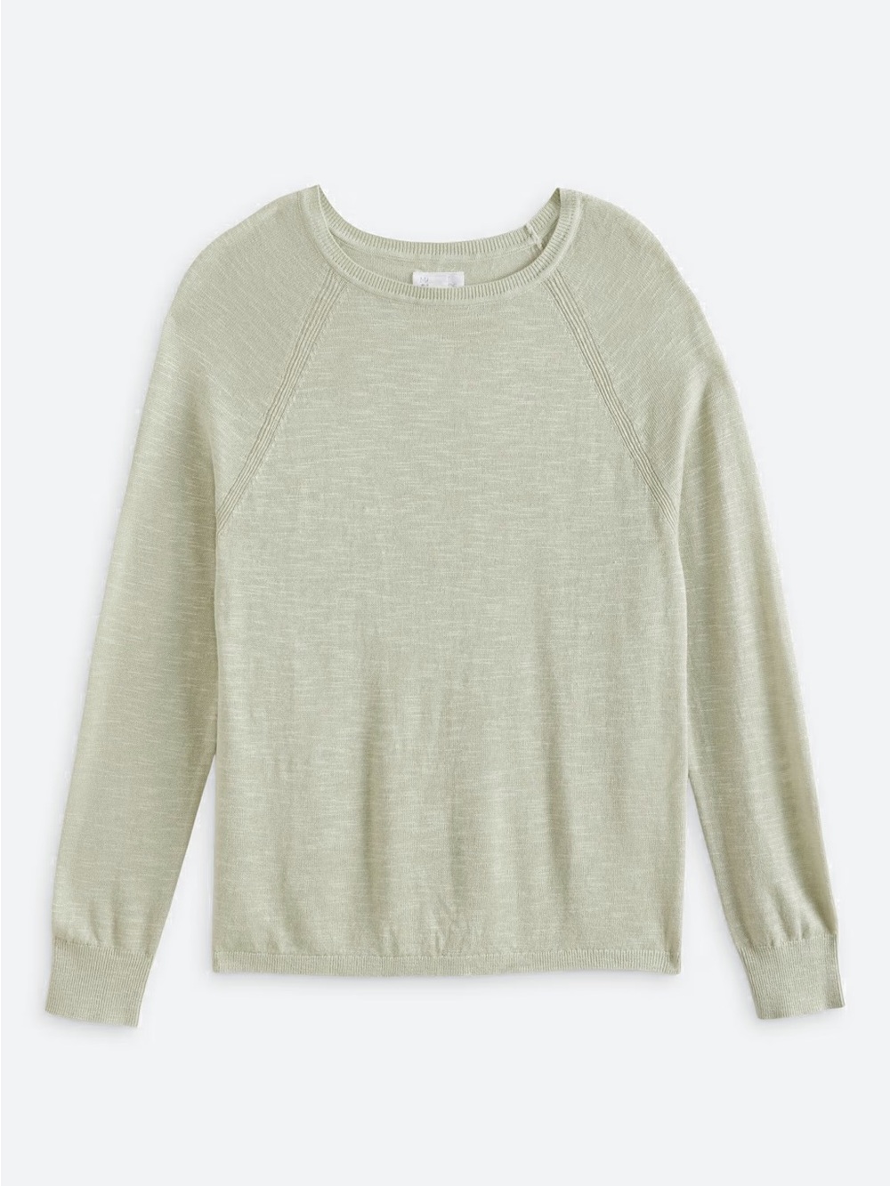 Linen Blend Raglan Crewneck Pullover